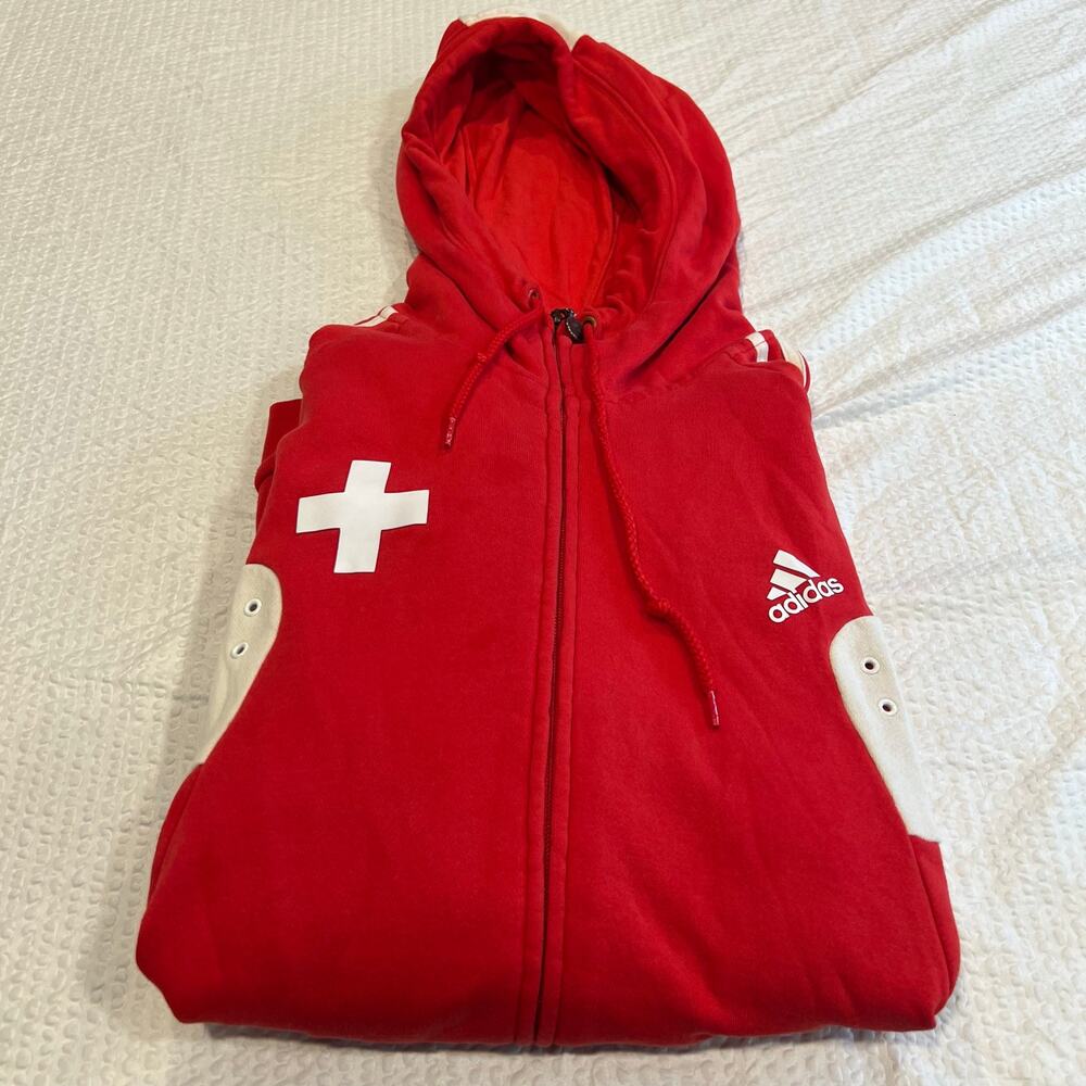 vintage Adidas Euro 2008 Switzerland Hoodie in red M men